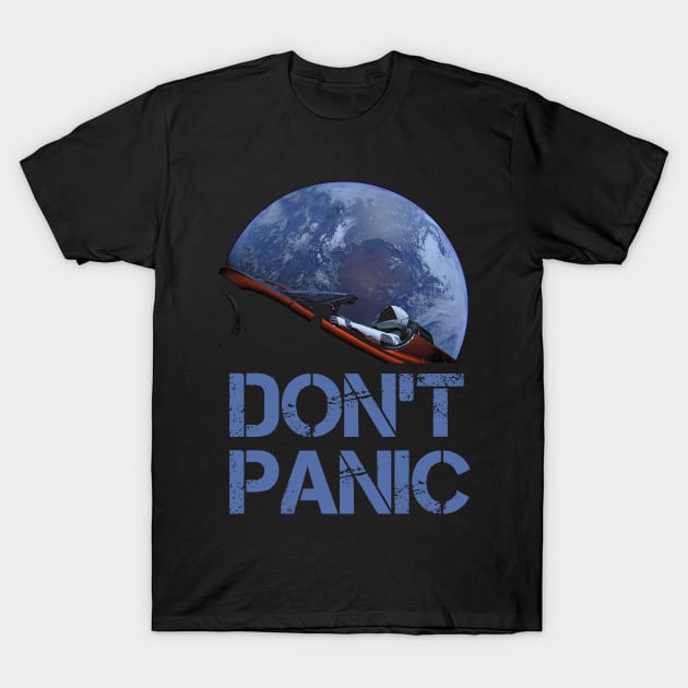 Don't Panic In Orbit T-Shirt by Nerd_art